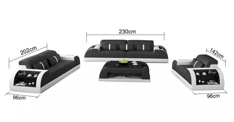 Sofagarnitur 3 2 1 Sëtz Set Sofa Këssen Couch Lieder Relax Wunnzëmmer-Set Nei