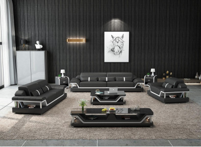 Sofagarnitur 3 2 1 Sëtz Sofa Sëtz Canapé Polster Garnitur Modern Couchen Nei