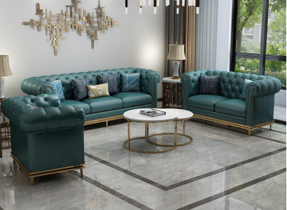 Sofa-Garnitur 3 2 1 Sëtzer Set Design Sofa Polster Couchen Couch Modern Luxus Neit