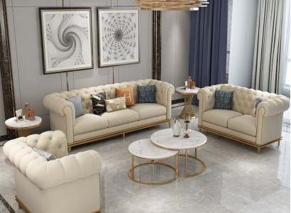 Sëtzkombinatioun 3-2-1 Design Sofa Polster Couchen Couch Modern Luxus Nei