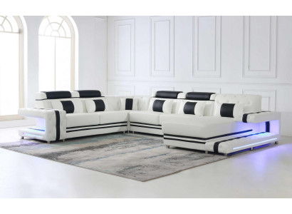 Ecksofa Sofa U-Form Couch Polster Designer Lieder Grousst Ledersofa Wunnlandschaft