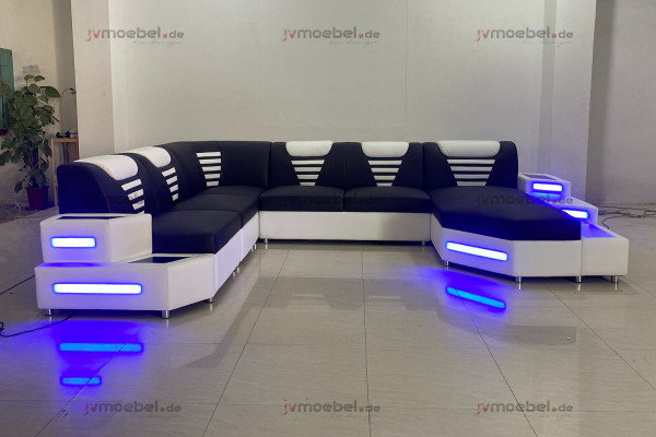 Design Modern Sofa Canapé Ecksofa U-Form Liederkanapé Wunnlandschaft Ecksofa