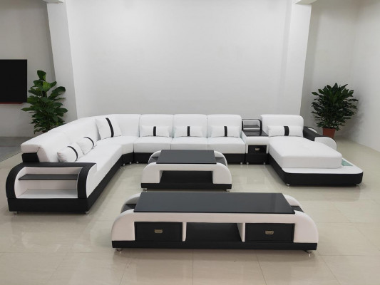 Wunnlandschaften Ecksofa Couch Garnitur Lieder Polster Sëtz Eck Sofa USB Sound