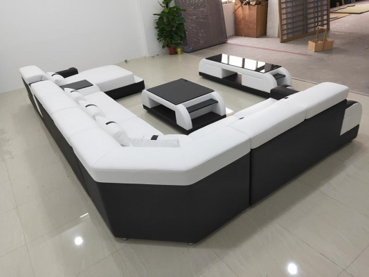 Wunnlandschaften Ecksofa Couch Garnitur Lieder Polster Sëtz Eck Sofa USB Sound