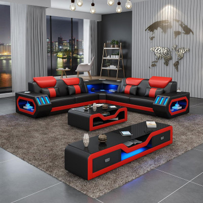 Ecksofa Polster Ecksofa L Form Couchtisch Sideboard Ledersofa Wohnlandschaft Nei