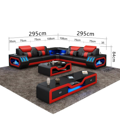 Ecksofa Polster Ecksofa L Form Couchtisch Sideboard Ledersofa Wohnlandschaft Nei