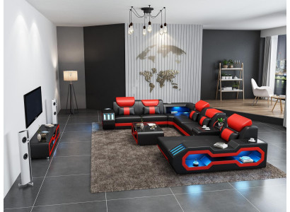 Eckcouch a U-Form, Couchtisch, Polster Eckgarnitur, Ecksofa, Sofa, Polstersëtz, Ecke.