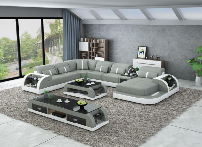Wunlandschaft U Form Ecksofa Couchtisch Sideboard Design Wunlandschaft 3tlg.