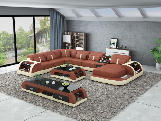 Wunlandschaft U Form Ecksofa Couchtisch Sideboard Design Wunlandschaft 3tlg.