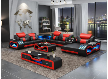 Wunnlandschaft Couch Polster Garnitur Canapé 3stéck. Set Couchtisch Sideboard Lieder