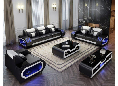 Komplett Set Sofagarnitur 321 Sëtzer Couchtisch Design Wunnlandschaft 4tlg. nei