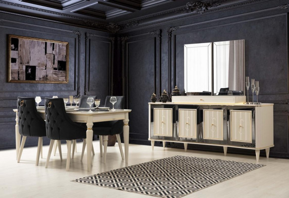 Moderen schwaarze Stull Design Holzstull Iesszëmmerstull Luxus Holz Miwwelen