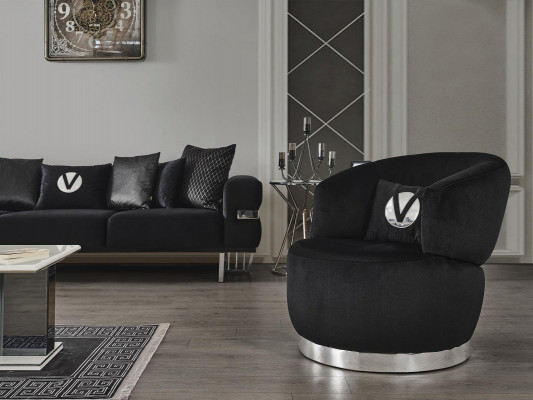 Schwaarze Still 1 Sëtz Textil Wunnzëmmer Luxus neit Design Still Still modern