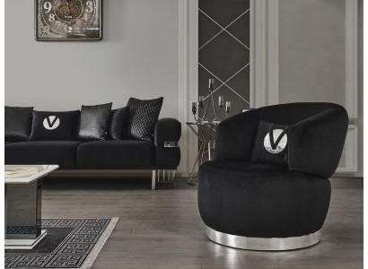 Schwaarze Still 1 Sëtz Textil Wunnzëmmer Luxus neit Design Still Still modern