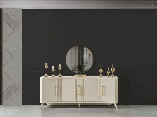 xxl Kommod Sideboard Holz Kommode Schiefersbierger beige Luxus Ariichtung
