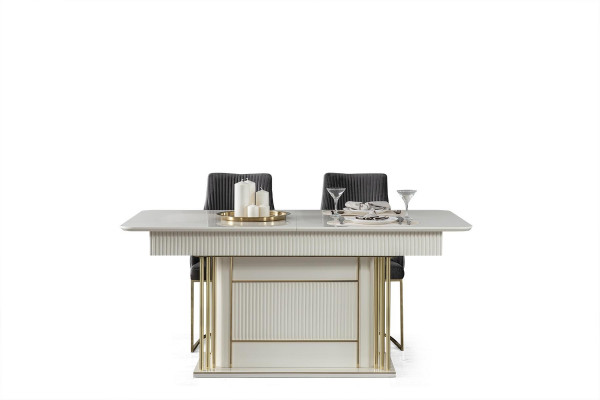 Luxus Dëscher Metall Iessdësch Design Dësch Italienesch Miwwelen Iesszëmmer