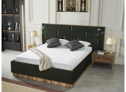 Design-Bett, Duebelbett, Holz, Luxusbetten, Schlofkummermiwwel, Ariichtung.