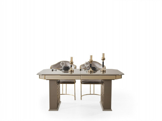 Iessdësch Gro Modern Iesszëmmer Schéin Kichen Holz Dëscher Design Luxus Metall Nei