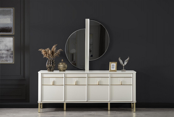 Béisch Kommodë Schief aus Holz Sideboard Kommodë Konsole Miwwelen xxl grouss