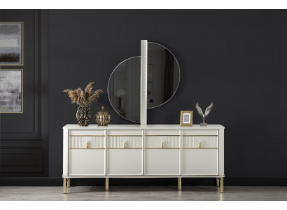 Béisch Kommodë Schief aus Holz Sideboard Kommodë Konsole Miwwelen xxl grouss