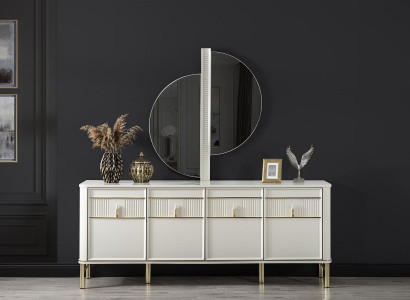 Béisch Kommodë Schief aus Holz Sideboard Kommodë Konsole Miwwelen xxl grouss