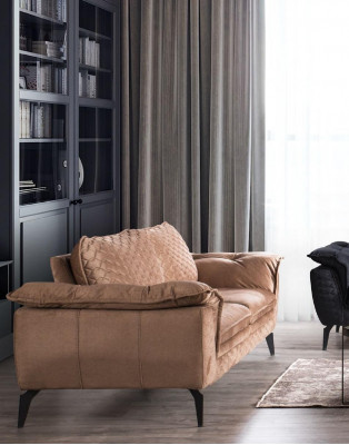 Canapé 3 Sëtzer brong Canapé Stil Luxus Wunnzëmmer modern Design Polster nei