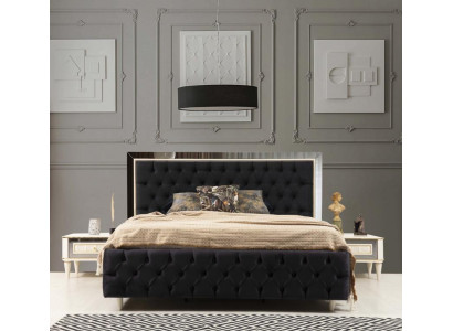 Chesterfield Bett mat gepolstertem Design Luxus Duebel Hotelbetter Luxus