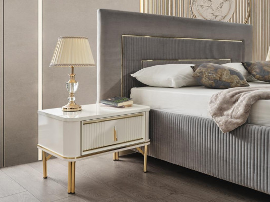 Bett Polsterbett Luxus Schlofzëmmer Design Better Textil Holz Bettgestell Nei