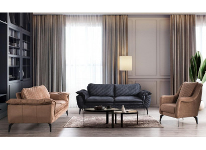 Canapé 3-Sëtzer Gro Canapéen Stil Luxus Wunnzëmmer Canapé Design Stoffpolster