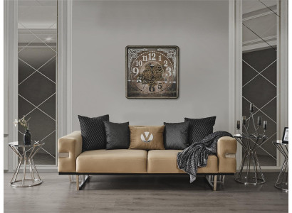 Luxuscouch mat Edelstahlféiss Sëtzpolster Designer Couchen Miwwelen 230cm