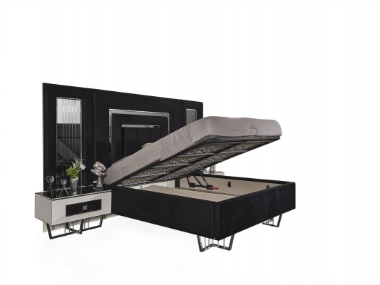 Schlofzëmmer Bett 2x Nuetsdëscher Luxus Better Set Komplett Design Miwwelen 3 Stéck