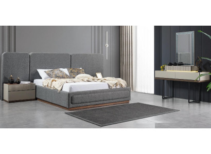 Bett 2x Nuetsdëscher Schminckdësch Luxus Designer Miwwelen Bettgarnitur 4-Deeler