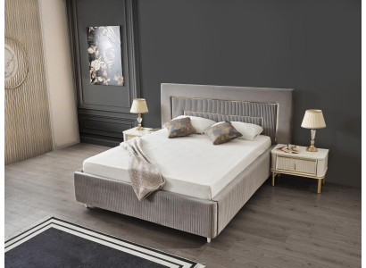 Schlofzëmmer Bett 2x Nuetsdëscher Luxus Better Set Komplett Design Miwwelen 3 Deeler.