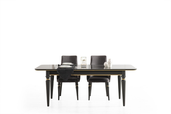 Luxus Iesszëmmer Iessdësch Stull Grupp Garnitur Set Holz Dësch Dëscher 5tlg. Setzer
