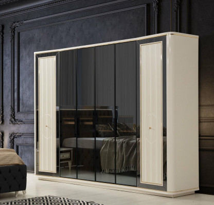 Kleederschaf Schaf Luxus Holz Schief Design Miwwelen Schlofkummer Wäiss