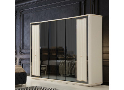 Kleederschaf Schaf Luxus Holz Schief Design Miwwelen Schlofkummer Wäiss