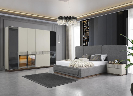 Schlofzëmmer Bett 2x Nuetsdëscher Luxus Better Set Komplett Design Miwwel 3stk.