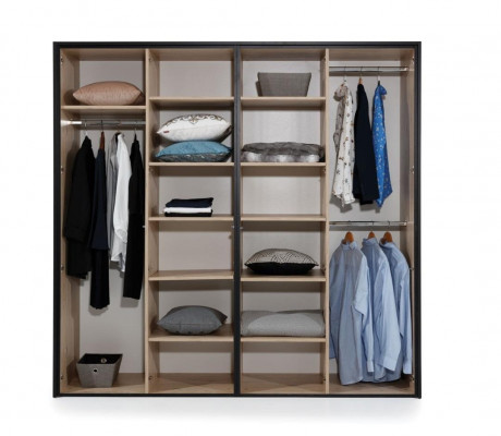 Kleederschaf Braun Holz Miwwelen Design Eleganten Schlofzëmmer Modern Schaf Nei