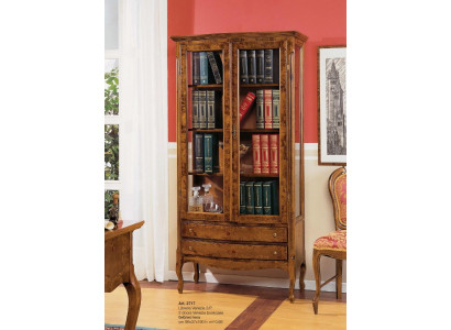 Wunnzëmmer Vitrine Schaf Bicher Regal Anrichte Klassesch Miwwelen Regaler Holz