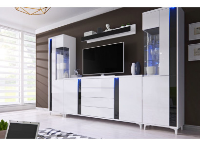 Héichglanz Wunnwand Schiefwand Wunnzëmmer Schaf Vitrine Sideboard Wunnwänn