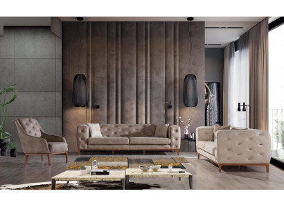 Chesterfield Design Sofa Polster Canapéë Modern Sofa-Suite 3+3+1 Set