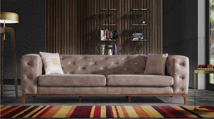 Chesterfield Design Sofa Polster Canapéë Modern Sofa-Suite 3+3+1 Set