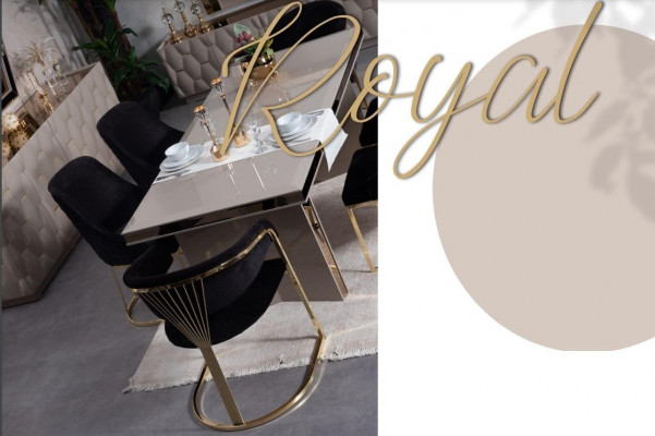 Iessdësch Holz Iessdëscher Dëscher Dësch Design Gold Luxus Iesszëmmer Miwwelen Designer
