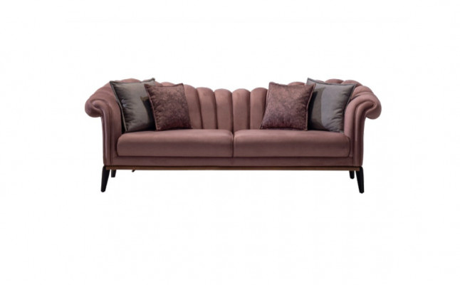 Dreisëtzer Luxus 3 Sëtzer Canapé Polstersofa Lieder Stoff Textil Canapëen Nei