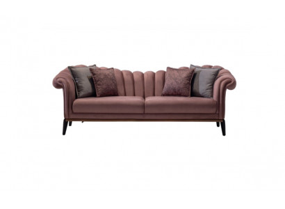 Dreisëtzer Luxus 3 Sëtzer Canapé Polstersofa Lieder Stoff Textil Canapëen Nei