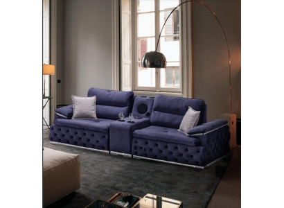 Chesterfield Still Sofas Couch Polsterung 4 Platzen Lila Design XXL Grouss Sofa Couch