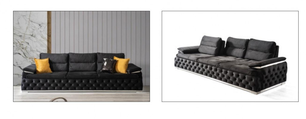 Italienesche Stil Sofa Polsterung Canapé Dräifach 4 Sëtzer Sofas Miwwelen Canapéen