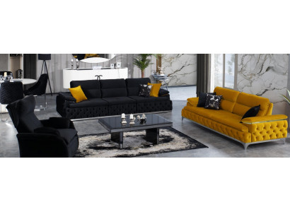 Canapé-Set 3+3 Sëtz Set Design Sofas Polster Couchen Stoff Relax