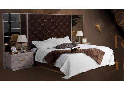 Schlofzëmmer Bett Nuetsdësch Better Duebel Holz Neit Luxus Set 3 Deeler.