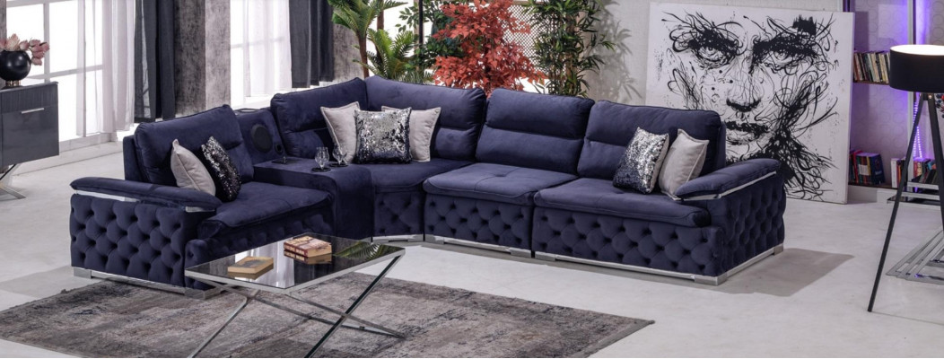 Design-Eckcanapé Stoff L-Form Modernen Stil Polsterméubel Wunnzëmmer Grupp